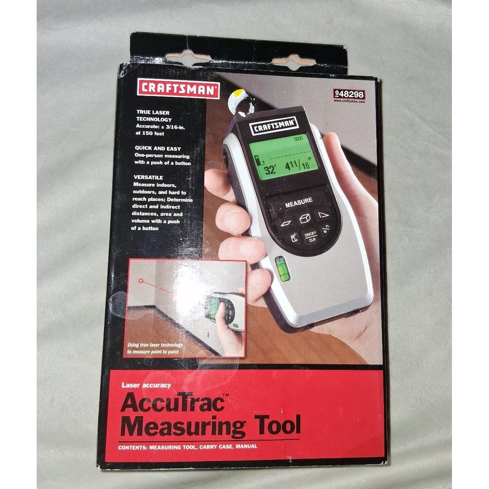 Craftsman AccuTrac Laser Measuring Tool 320.48298 Distance Meter Tested Works
